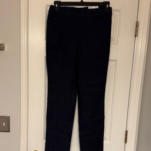 Rafaella Pull-On Navy Slim Stretch Pants. Size 8